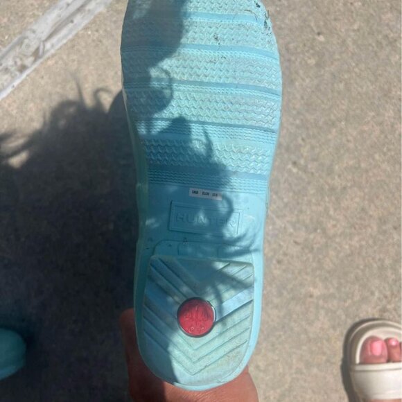 Light Blue/Light Turquoise Mid Calf Hunter Rain Boots - Picture 3 of 3